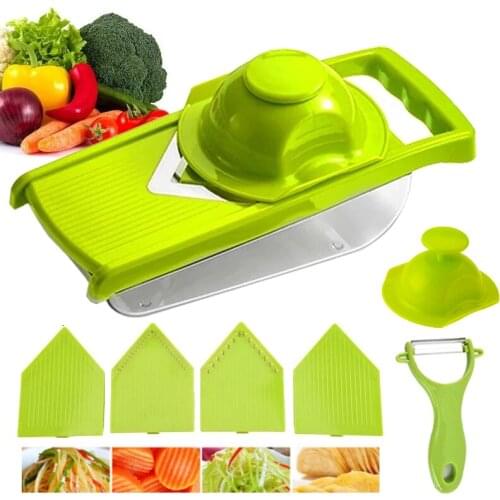 Vegetable Cutter Manual Multifunctional Fruit Slicer Grater Shredders Drain Basket Slicers Gadget Adjustable Kitchen Accessories