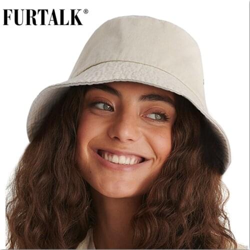 Furtalk Bucket Hats for Women and Men Packable Washed Cotten Sun Hats with String Unisex Summer Beach Travel Hat