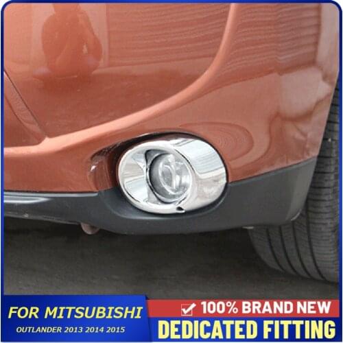 Fit For Mitsubishi Outlander 2013 2014 2015 Front Fog Light Foglight Lamp Cover Trim Bumper Protector Auto Parts
