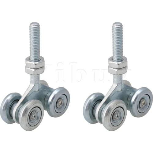 Bearings Sliding Track Roller Hanging Trolley Wheel H4-3 Silver Set of 2