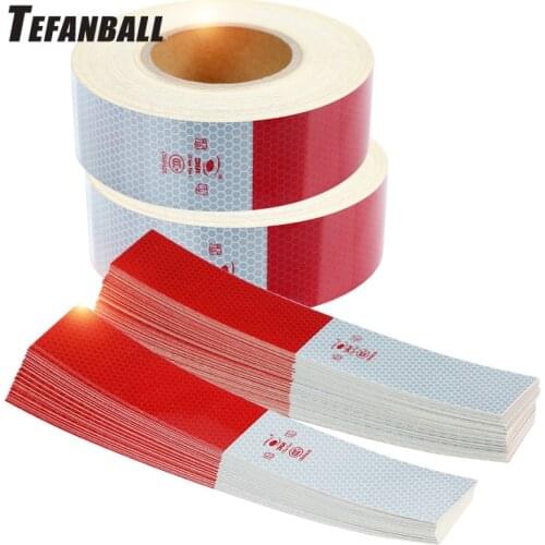 10PCS 5*30cm Car Reflective Stickers Warning Strip Reflective Truck Auto supplies Night Driving Safety Secure Red White Sticker
