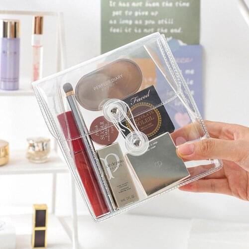 New Arrival Korean Style INS Transparent PVC Storage Bag for Journal Stickers Tapes Makeup Bag