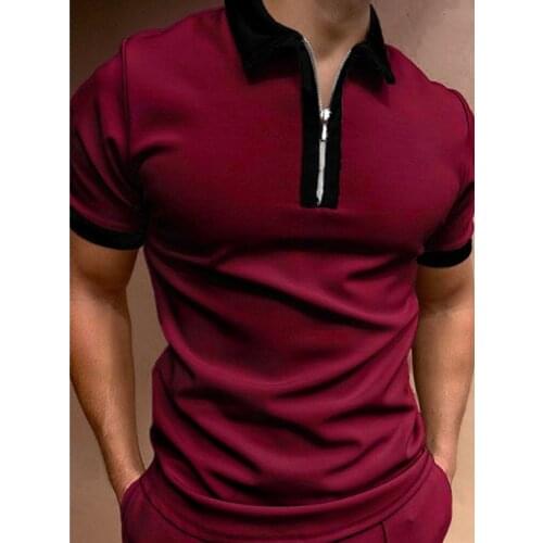2021New Men Polo Shirt Short Sleeve Oversized Loose Zipper Color Matching Clothes Luxury Male Tee Shirts Top U.S. Yards