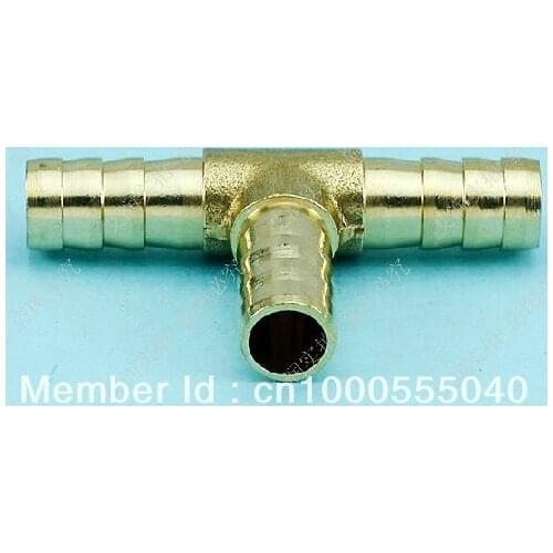 2pcs 3 ways 10mm BSP Tee House Barbed Connection Pipe Brass Coupler Adapter
