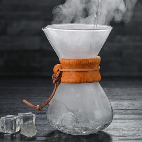 Glass Coffee Pots With Stainelss Steel Filter Coffee Percolators Heat Resistant Coffee Maker Pot Brewer Glass Coffee Kettle