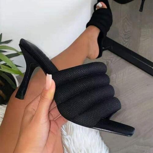 Women Pumps 2021 Ladies 9cm High Heels Shoes Woman Slippers Open Toes Fashion Party Female Lady Heels Shoes Sandals For Women