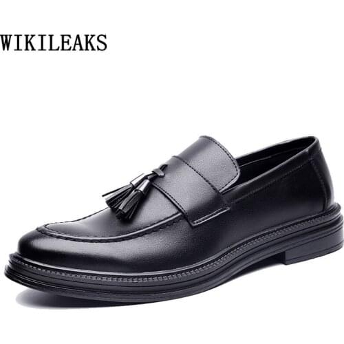Coiffeur Wedding Dress Loafers Men Dress Shoes Leather Tassels Formal Slip on Shoes Men Coiffeur Oxford Shoes for Men Chaussures
