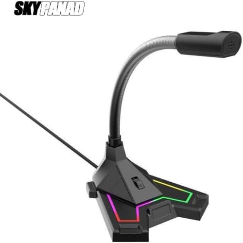 USB Microphone RGB Light 360 Degree Free Drive HD Sound Card Noise Reduction Lossless Receiver Phone Holder Mike