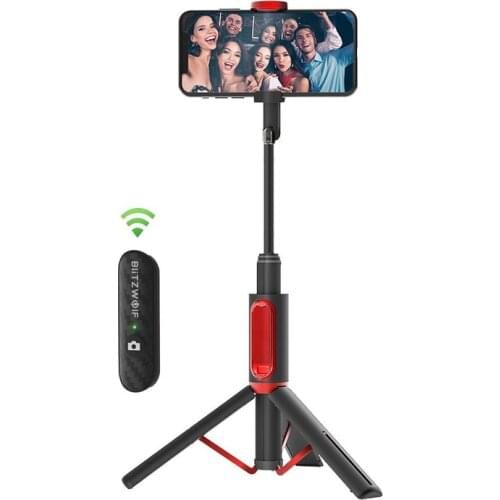 All In One Portable Bluetooth Selfie Stick Hidden Phone Clamp with Retractable Tripod For Smartphone