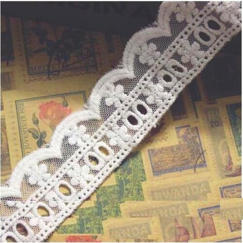 YACKALASI 14 Yds Cotton Embroidery Lace Eyelet Mesh Trim DIY Garment Accessories 3cm