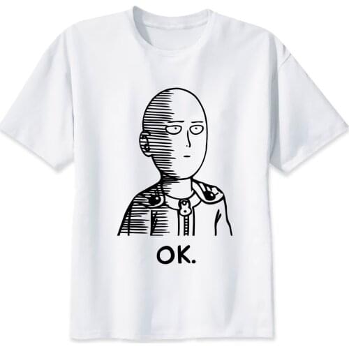 2020 New Women T-shirt One Punch Man Print Top Female T Shirts Harajuku Casual Round Neck Streetwear Ladies Clothes
