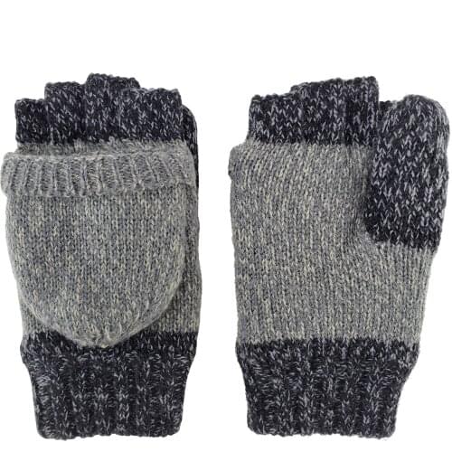 Bruceriver Ladies' Knit Convertible Fingerless Driving Gloves with Mitten Cover