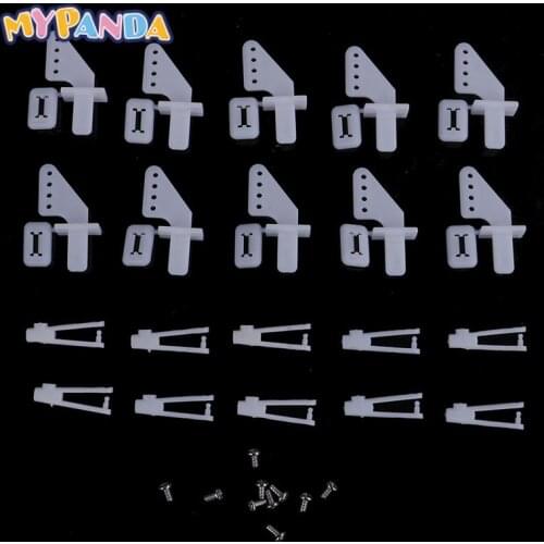 10 Sets 21mm Medium Lock On Nylon Control Horn And Clevis Set Rudder Servo Ailerons Elevators For RC Fixed Airplane