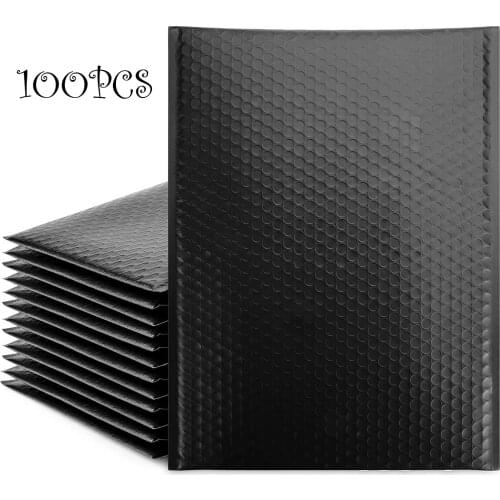100pcs Black Pearl Envelope Bag For Bubble Envelope Poly Mailer Office Packaging Padded For Self Bag Gift White Pink and Yello