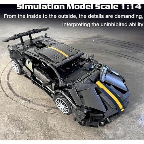 High-tech Science and Technology New Sports Car Bat Series 1337PCS Modular Assembled Building Block Toy Car