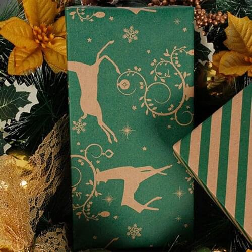 5pc Christmas Wrapping Paper Roll Kraft Gift Wrapping Paper Kraft Paper Gift Bag