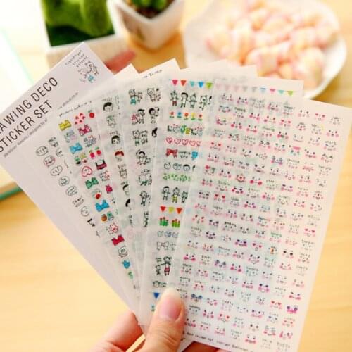 6pcs Kawaii drawing deco sticker pvc diy decoration sticker for album scrapbooking stationery sticker gift for kids