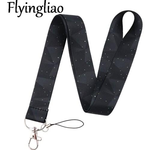 Diamond Night Sky Stars Lanyard Keys Phone Holder Funny Neck Strap With Keyring ID Card DIY Animal webbings ribbons Hang Rope