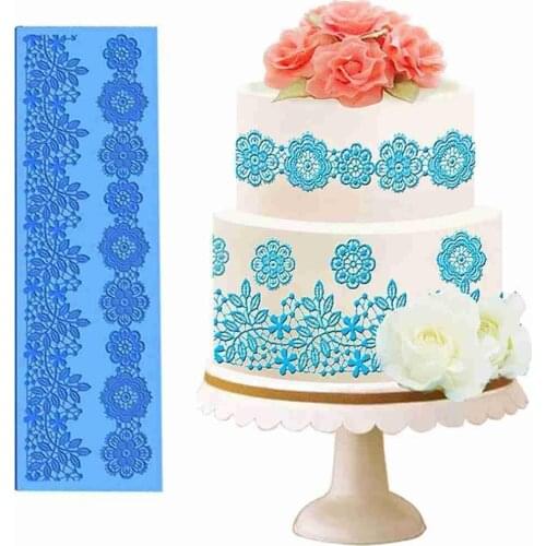 Large Lace Flower Wedding Cake Silicone Mould Beautiful Flower Lace Fondant Mold Mousse Sugar Craft Icing Mat Pastry Decorating