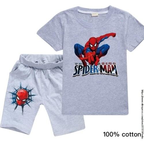 Disney SpiderMan T Shirt clothing set boys tshirt Kids T-Shirt activewear set Shirt summer Short Sleeve Print T shirt