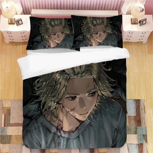 Tokyo Avengers Bedding Set Anime 3d Duvet Cover Sets Comforter Bed Linen Twin Queen King Single Size Kids Boy Girl Gift Cartoon