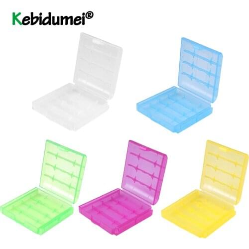 Colorful 5pcs/lot Plastic Case Holder Storage Box Cover For 10440 14500 AA AAA Battery Box Container Bag Case Organizer