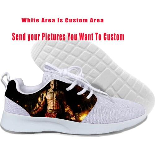 2019 Hot 3D Print Character God Of War Kratos New Men/Women Casual Shoes Unisex Lightweight-Breathable Custom DIY Sports Shoes