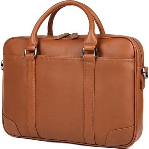 Luufan High Quality Briefcase Bag 14 inch laptop leather briefcase for men male genuine leather working totes for doctor layer