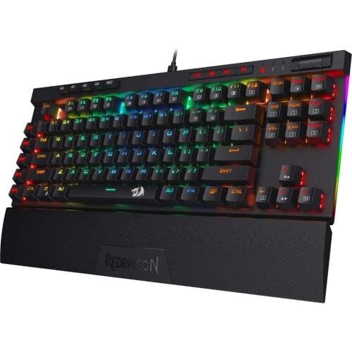 Redragon K587-PRO 87 Keys Compact Optical Blue Switches RGB TKL Mechanical Gaming Keyboard Detachable Wrist Rest For Game Laptop