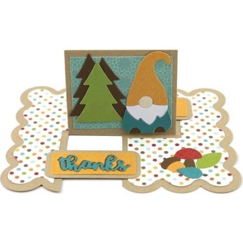 Christmas Card Metal Cutting Dies for 2021 New Scrapbooking Frame Edge Stamps Crafts Background Cutter Hollow Cardmaking Stencil