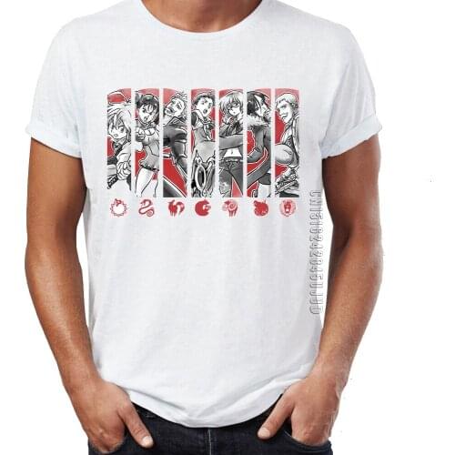 Mens T Shirt Seven Deadly Sins Anime Awesome Artwork T-shirts Homme Graphic Tops & Tees O-Neck Camiseta