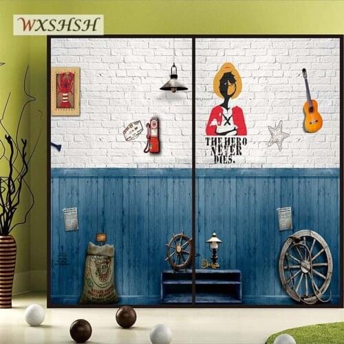 New Window Films Custom Size Water-Proof Decoration One Peace Luffy Cartoon PVC Static Cling Durable Glass Sticker 40cmx100cm