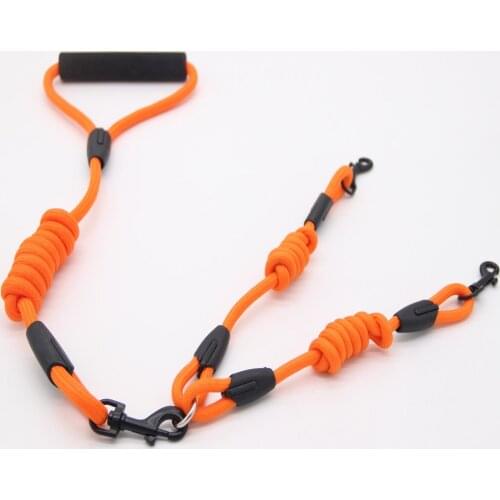 Dogs Double rope Nylon Walk 2 Two Dog Leash Coupler Double Twin Lead Walking Leash Optional collar pull rope