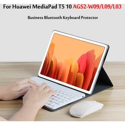 Ultra thin PU leather Case For Huawei MediaPad T5 10 AGS2-W09 AGS2-L09 / L03 10.1'' Detachable Wireless Bluetooth Keyboard cover