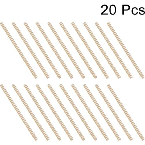 Uxcell 20Pcs/lot Brass Shaft Round Rod 30mm x 2mm / 50mm x 2mm Brass Tone for DIY Toy RC Car Helicopter Model Part