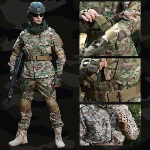 Military Uniform Camouflage Tactical Clothing Combat Suit Men Army Special Forces Airsoft Militar Soldier Coat+Pant Set Women