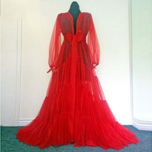 New Red Long Evening Dresses вечерние платья 2020 African Evening Wear Sexy Tulle Wedding Party Dress Prom Gowns Robe De Soiree
