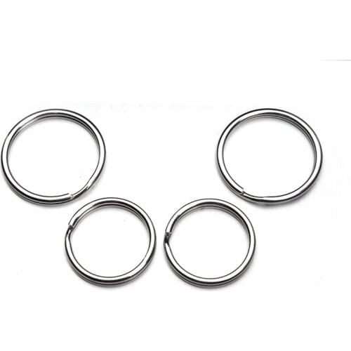 10pcs/lot Stainless Steel Round Split Keyring Key Chain with Silver Tone llaveros for Women & Men Key Holder Accessories