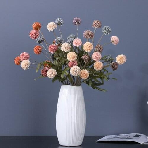 2pcs 5 Heads Flower Plant Simulation Flower Dandelion Small Spiny Ball Plant Artificial Flower