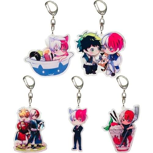 2021 Fashion Lovely Cartoon Anime New Academia My Hero Academi Keychain Acrylic Key Ring Charms Gift