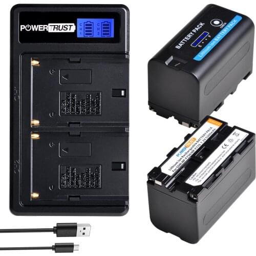 5200mAh NP-F750 NP-F770 Battery Pack with LED Power Indicator and Charger for NP-F550 NP-F570 NPF770 NP-F930 NP-F950 NP-QM71D