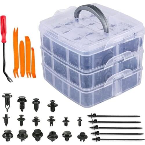 620 Pcs Car Retainer Clips, Fasteners Fender Rivets Kits 16 Most Popular Sizes Auto Push Pin for Ford Toyota Honda Acura