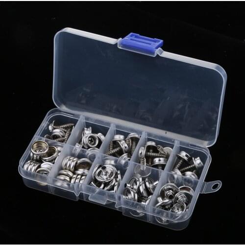 75Pcs Boat Marine Canvas Cover Snap Fasteners 15mm Screw Stud Button Socket