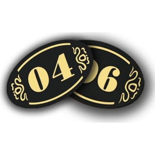 Acrylic Adhesive Hotel Door Sign Plate Storage Sign Cabinet Shelf Number Sticker for DIY Party Decoration 5x8cm