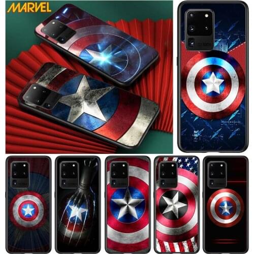 Shield captain america marvel for Samsung S20 FE Ultra Plus A91 A81 A71 A51 A41 A31 A21 A11 A72 A52 A12 Soft Black Phone Case