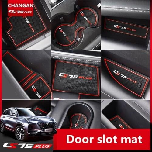 For CHANGAN CS75PLUS 2019-2020 KF Car Cup Anti Slip Door Slot Mat Pad Car Styling Interior Decoration Car Styling