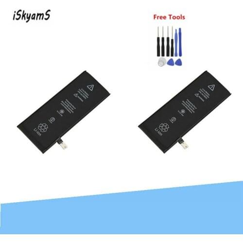 ISkyamS 2pcs 1715mAh 0 zero cycle Replacement Li-Polymer Battery For iPhone 6S 6 S Accumulator Batteries + Tool