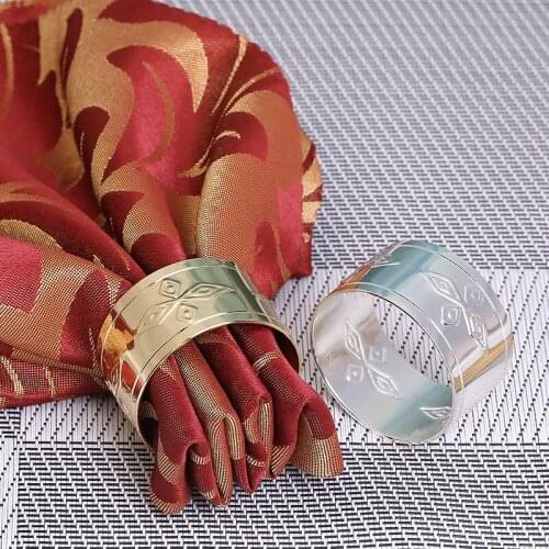 12/PCS hot style Christmas napkin buckle creative metal electroplated napkin ring hotel model room set table napkin ring