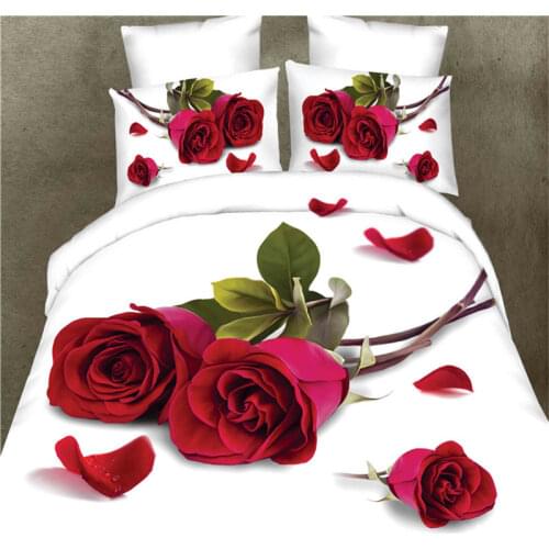 New Bedding Set Wedding Rose 3d Super Soft Winter Bedsets 3/4 Pcs Duvet Cover Sheet Pillowcase Comforter Bedding Sets Quality 9