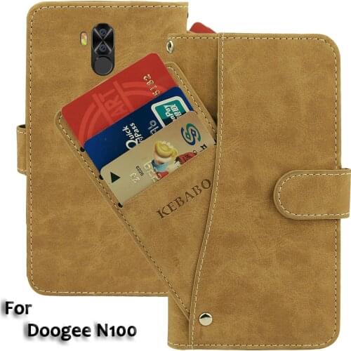Leather Wallet Doogee N100 Case 5.99" Flip Retro Luxury Front Card Slots Cases Cover Business Magnetic Phone Bags